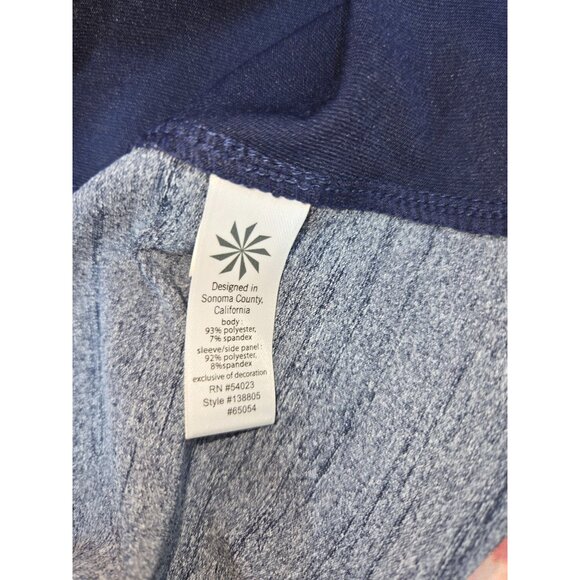 Athleta Womens Large Tall 1/4 Zip Pullover Top Navy & Gray Long Sleeve - Picture 6 of 9